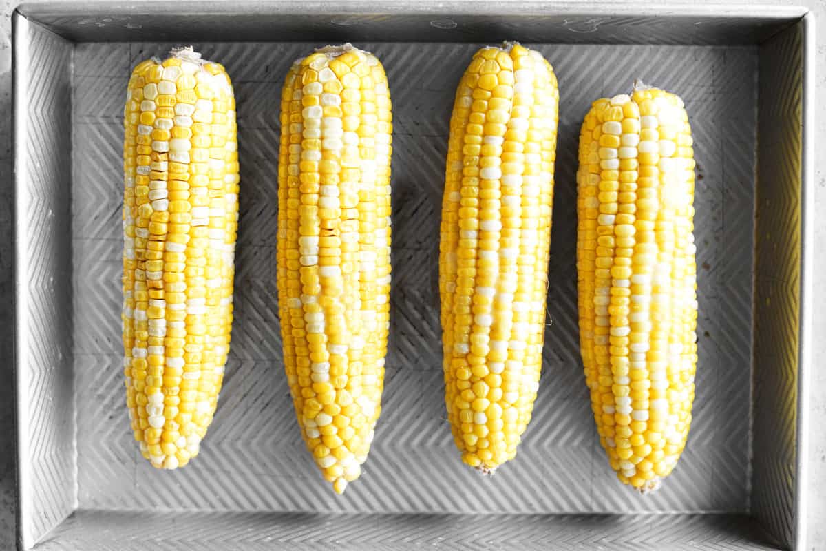 Oven baked corn on the cob.