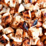 Cubed chipotle chicken.