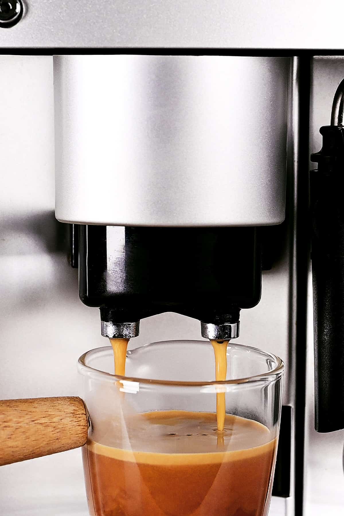 Espresso from a machine.