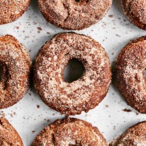 Apple Cider Donuts on a pan.