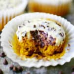 Pumpkin muffins with cream cheese filling.