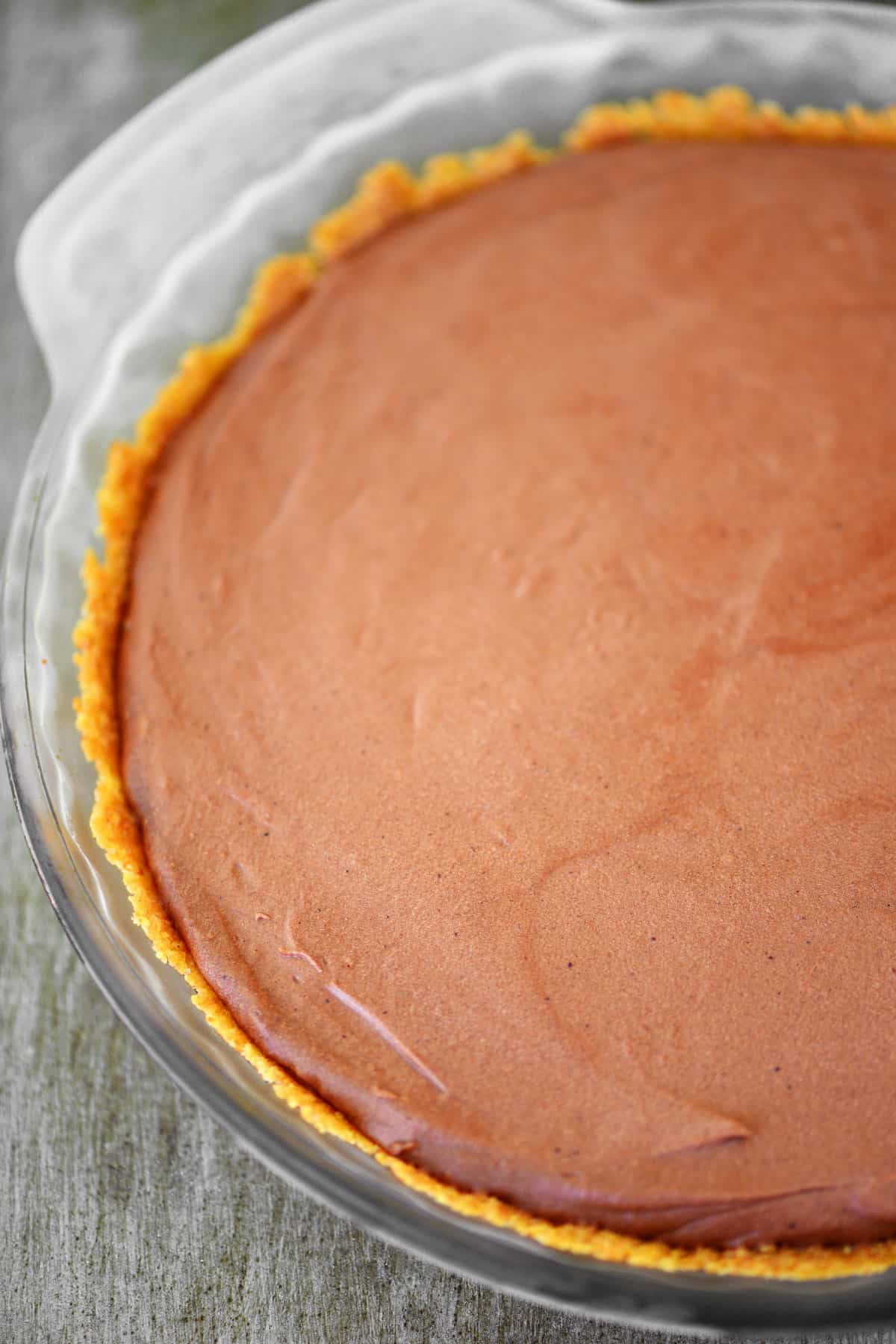 Chocolate mousse in a pie crust.