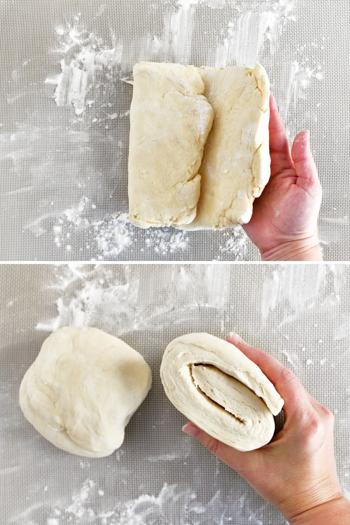 Fold the dough in thirds.