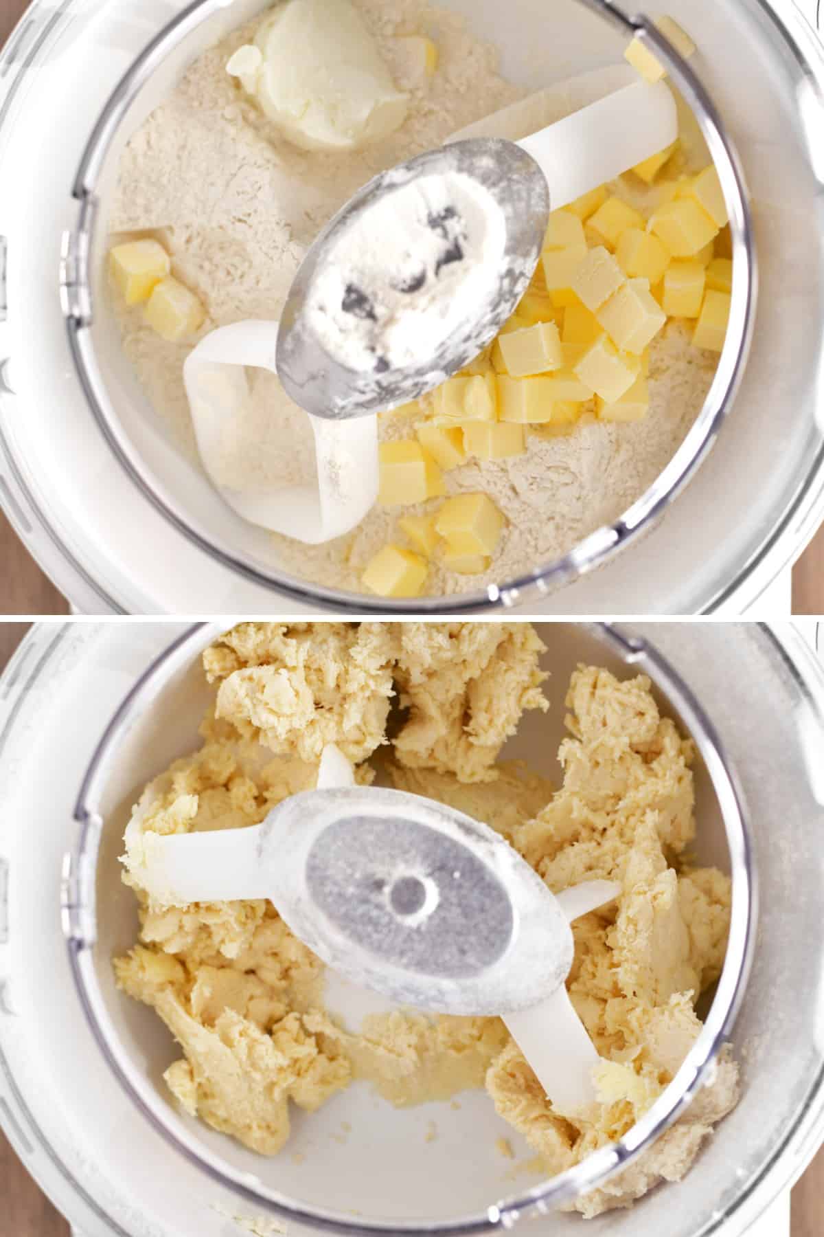 Mixing dough in a stand mixer.