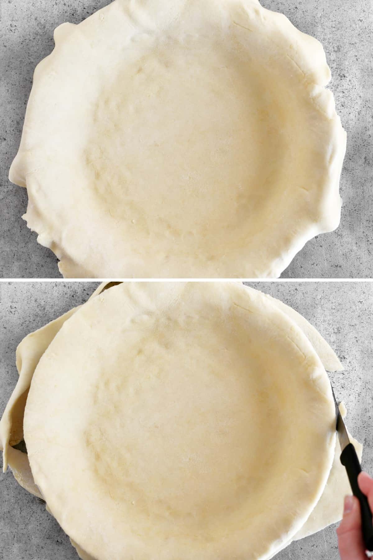 Pastry dough in pans.