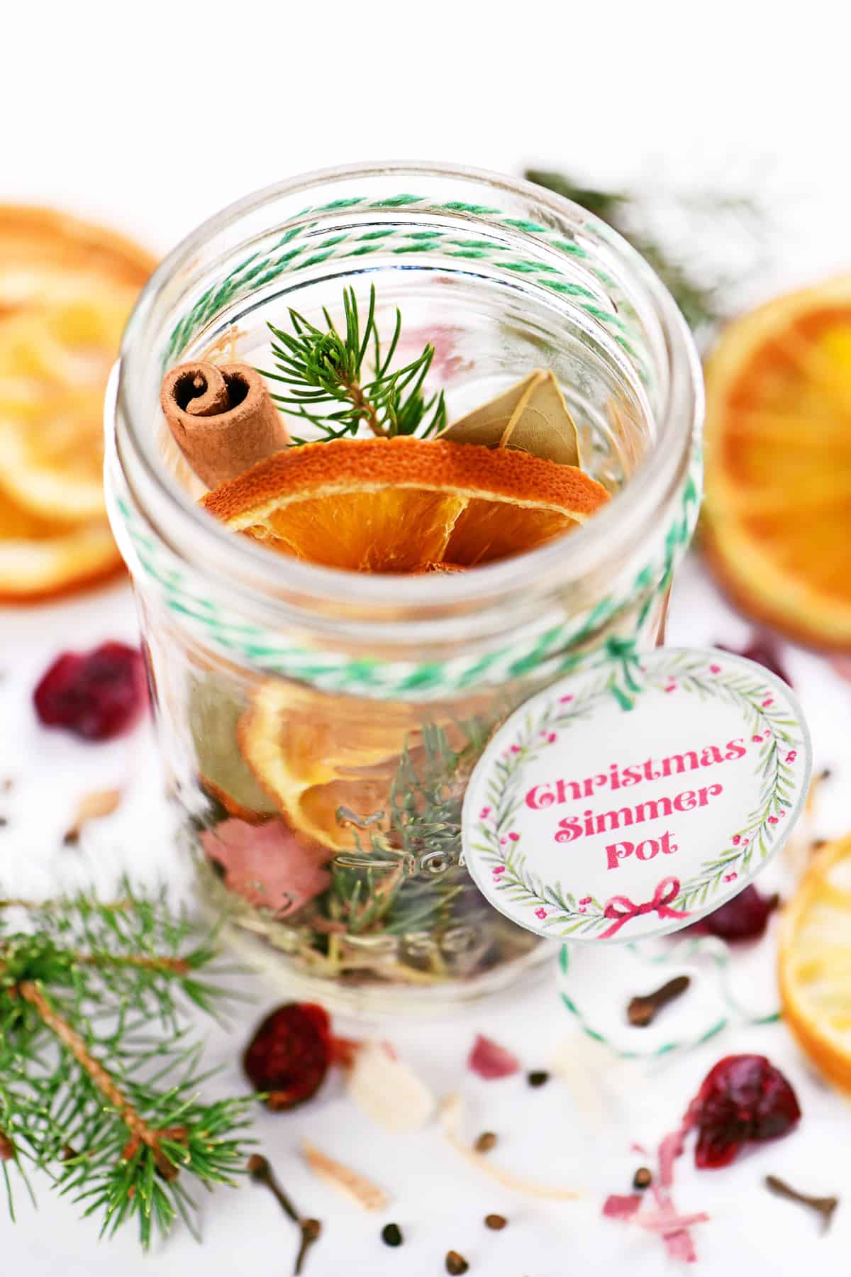 Christmas simmering pot mix in a jar.