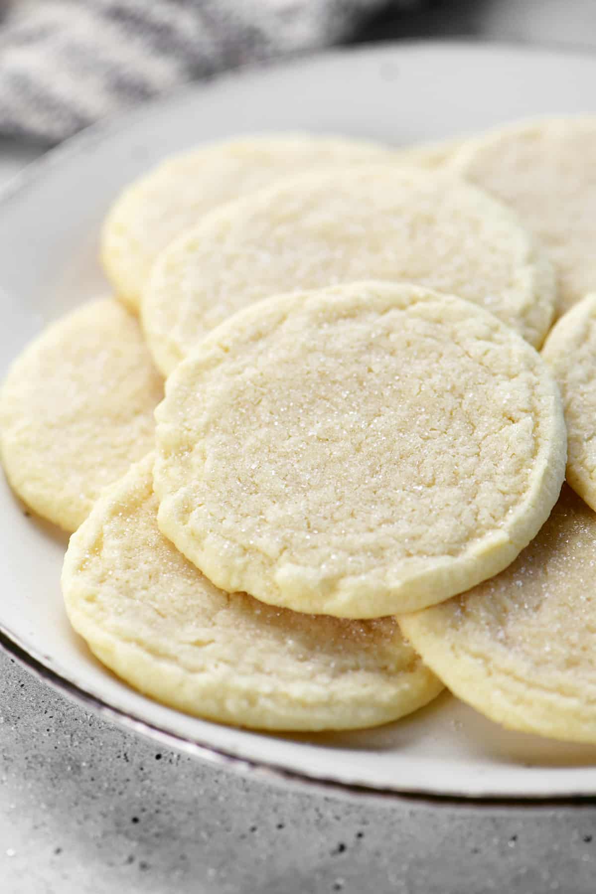 Sugar cookies on a plate.