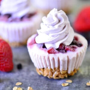 Double berry frozen yogurt cupcakes.