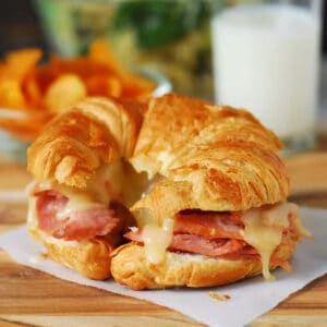 Ham and cheese croissant.