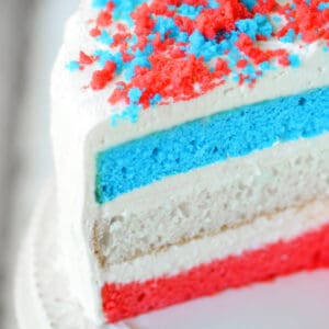 Red white and blue cake.