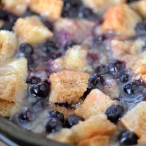 Slow cooker blueberry bread pudding.