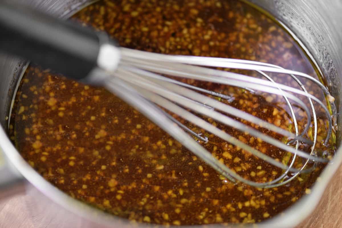 Whisk the stir fry sauce.