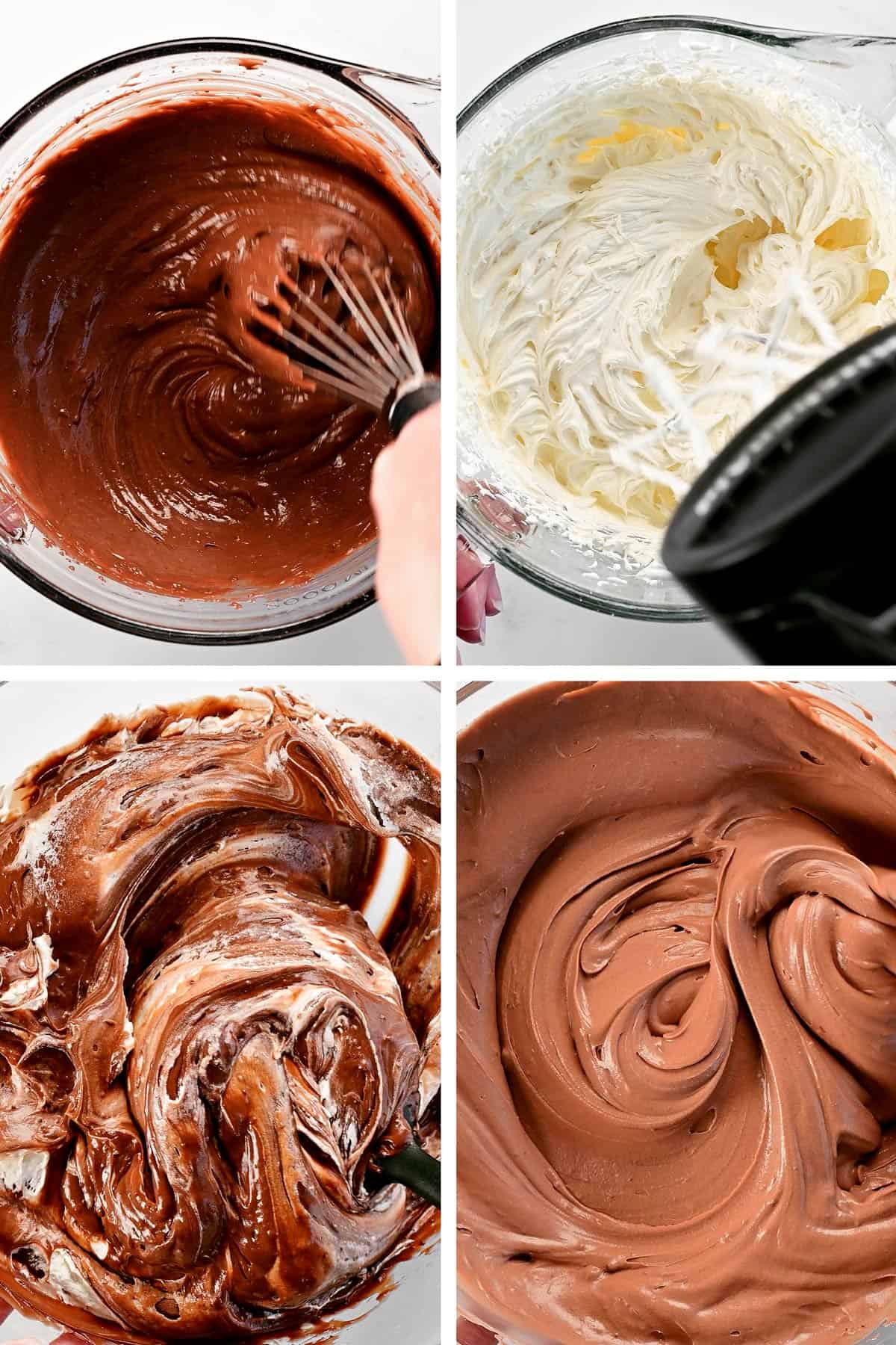 Steps for making the chocolate pudding mixture.