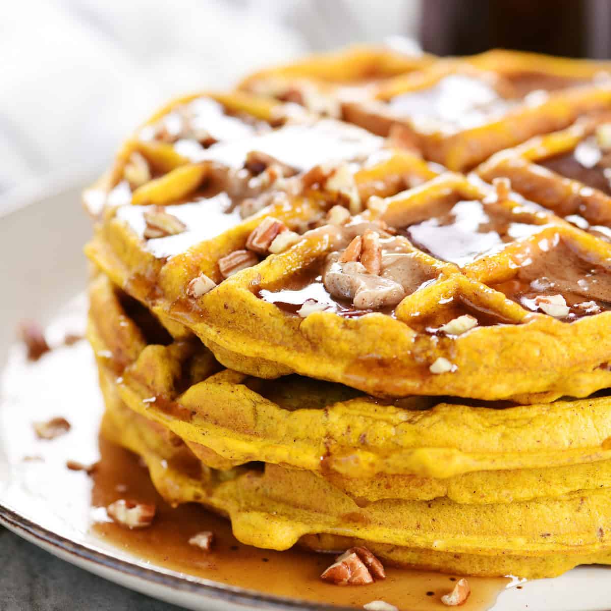 Pumpkin Pecan Waffles - The Gunny Sack