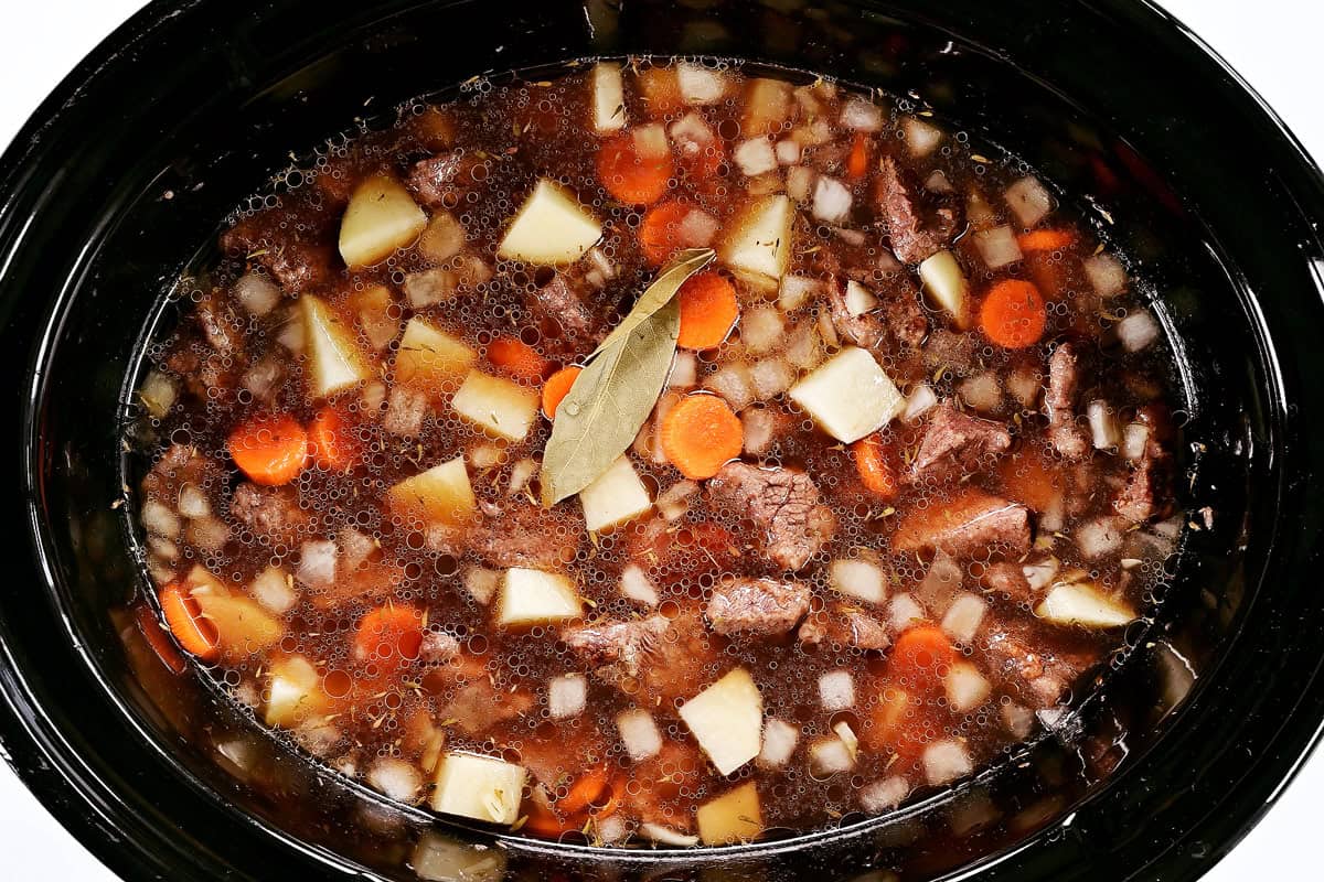 Ingredients in a crockpot.