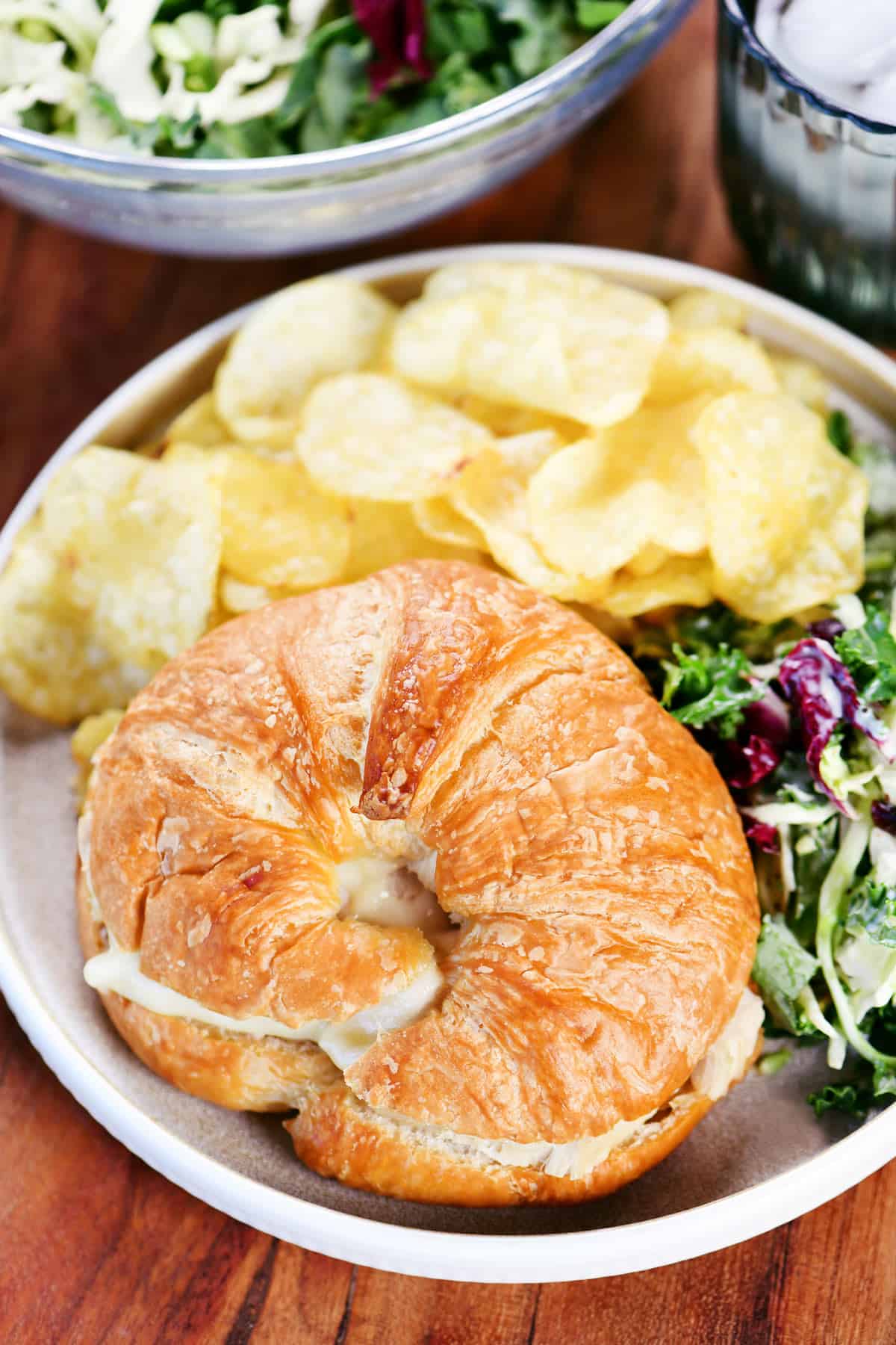 Turkey croissant with cheese.