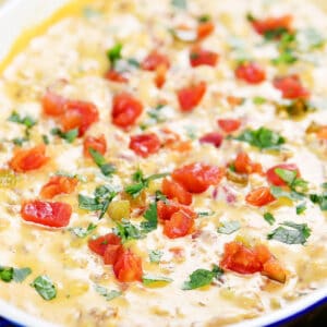Sausage queso dip with Rotel.