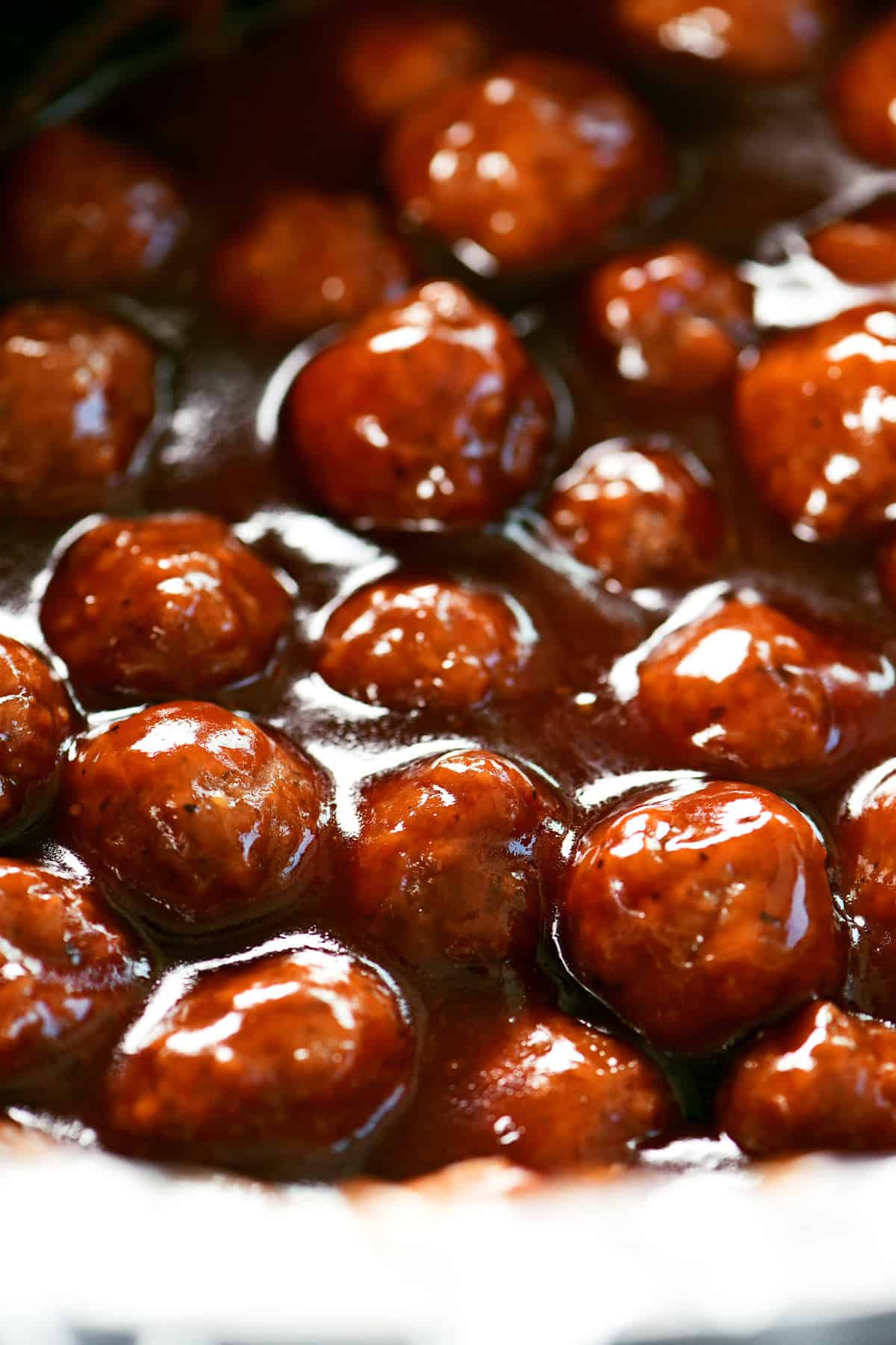 Slow cooker grape jelly. meatballs in a crockpot.