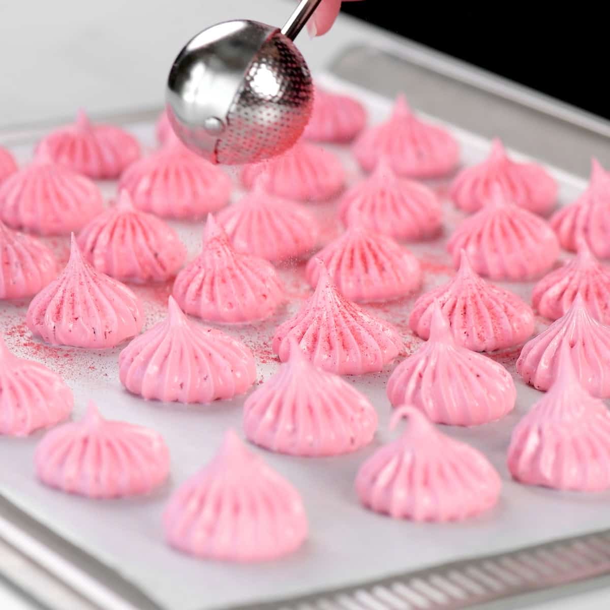 Sprinkle with crushed freeze dried strawberries.