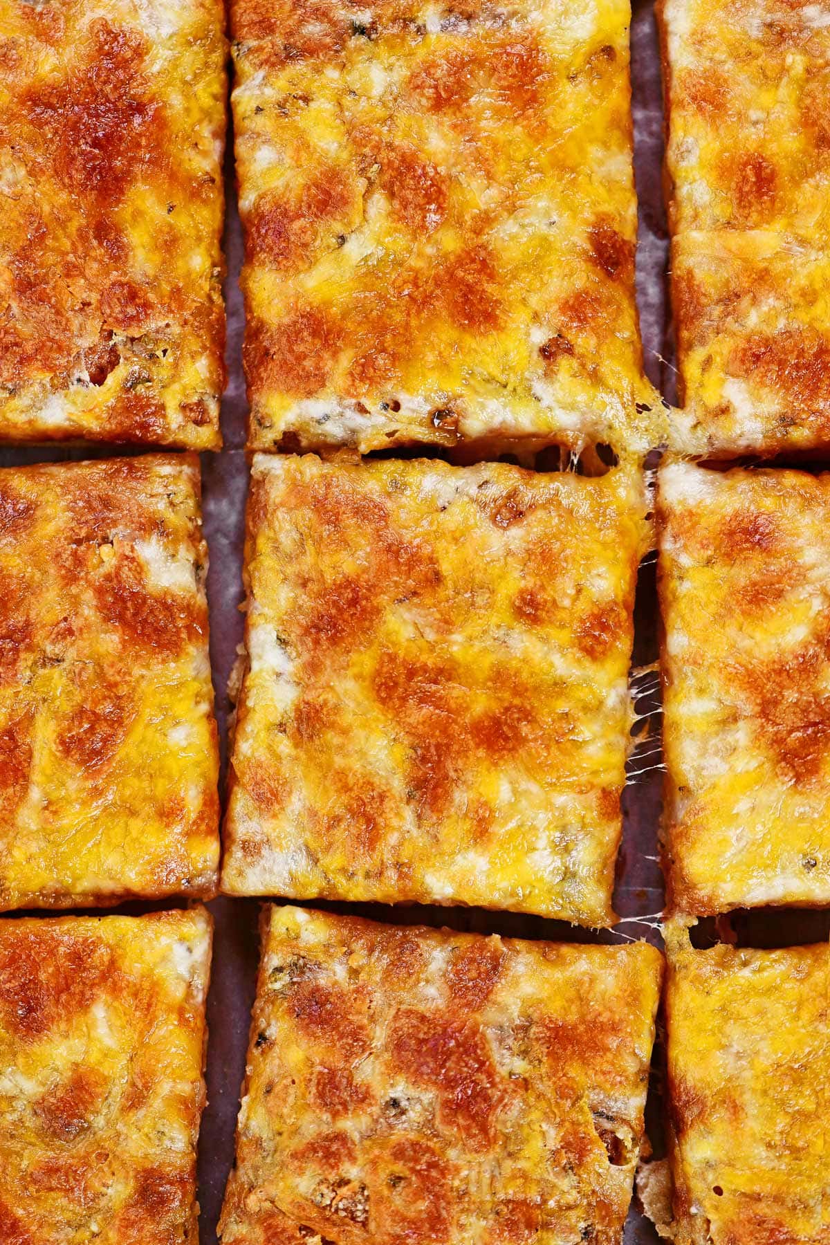 Cottage cheese garlic cheese bread slices.