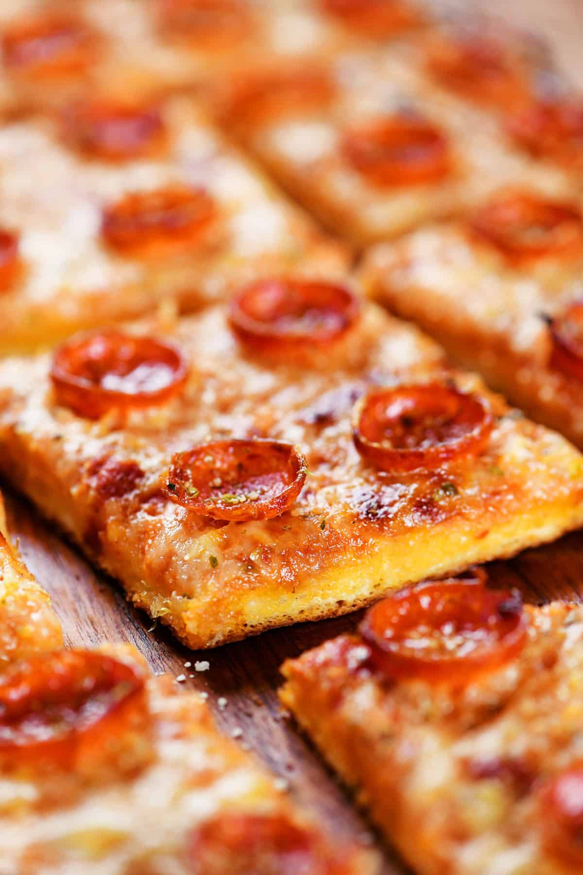Cottage cheese pepperoni pizza.